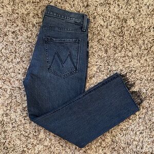 MOTHER Black Raw Hem Jeans